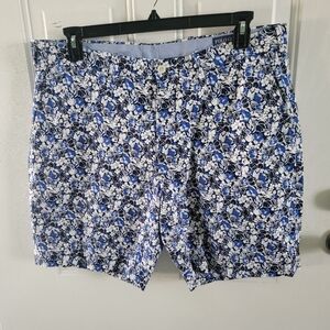 Polo by Ralph Lauren Men's Blue and White Floral Board Shorts